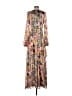 Olia 100% Polyester Floral Brown Pink Casual Dress Size S - photo 2