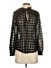 Zara Houndstooth Black Long Sleeve Blouse Size XS - photo 1