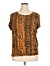 Ichi Animal Print Brown Short Sleeve T-Shirt Size XL - photo 1
