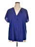 14th & Union Blue Short Sleeve Blouse Size 1X - photo 1