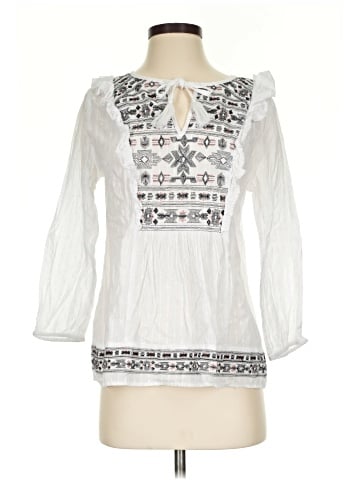 Wrap 3/4 Sleeve Blouse (view 1)