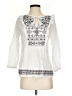 Wrap 100% Cotton White 3/4 Sleeve Blouse Size 4 - photo 1