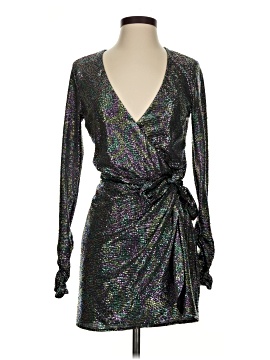 knee length dresses for ladies Lurex Wrap Dress - Black - Tights & Clothes In Sizes 4-38 main image 0