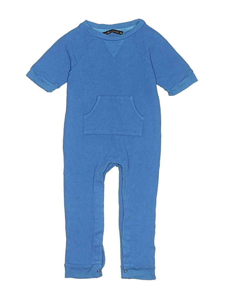 Pre-owned Miki Miette Kids' Short Sleeve Onesie In Blue