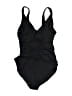 Calia Solid Black One Piece Swimsuit Size 8 - photo 2