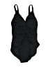 Calia Solid Black One Piece Swimsuit Size 8 - photo 1