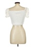 Caren Forbes 100% Polyester Ivory White Short Sleeve Top Size L - photo 2