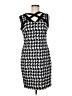 En Focus Studio Houndstooth Black Cocktail Dress Size 8 - photo 1