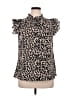 Unbranded Animal Print Brown Short Sleeve Blouse Size XL (estimated) - photo 1