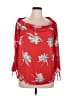 Blu 100% Polyester Red 3/4 Sleeve Blouse Size M - photo 1