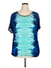 Alfani Blue Short Sleeve Blouse Size XL (estimated) - photo 1