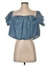 Guess Blue Short Sleeve Blouse Size XS - photo 1