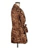 INC International Concepts Animal Print Brown Coat Size M - photo 4
