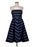 Halston Stripes Blue Cocktail Dress Size 6 - photo 1