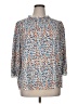 SimpleFun 100% Polyester Animal Print Blue 3/4 Sleeve Blouse Size XL - photo 1