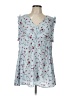 Suzanne Betro 100% Polyester Blue Sleeveless Blouse Size L (estimated) - photo 1