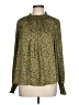 H&M 100% Polyester Animal Print Green Long Sleeve Blouse Size 10 - photo 1