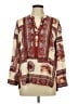Tiny Paisley Brown Long Sleeve Blouse Size L - photo 1