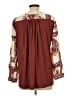 Tiny Paisley Brown Long Sleeve Blouse Size L - photo 2