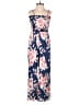 Aqua 100% Rayon Floral Blue Jumpsuit Size XS - photo 1