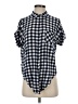 Altar'd State Checkered-gingham Blue Short Sleeve Button-Down Shirt Size S - photo 1