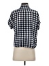 Altar'd State Checkered-gingham Blue Short Sleeve Button-Down Shirt Size S - photo 2