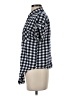 Altar'd State Checkered-gingham Blue Short Sleeve Button-Down Shirt Size S - photo 5