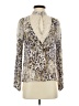 Gimmicks Animal Print Silver Long Sleeve Blouse Size XS - photo 1