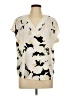 Apt. 9 100% Polyester Ivory Short Sleeve Blouse Size L - photo 1
