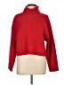 Line & Dot Solid Red Turtleneck Sweater Size L - photo 1