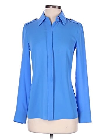 Michael Kors Collection Long Sleeve Silk Top (view 1)