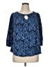 Basic Editions Blue 3/4 Sleeve T-Shirt Size XL - photo 1