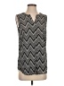 Talbots 100% Polyester Chevron-herringbone Silver Sleeveless Blouse Size S - photo 1