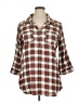 Cato Plaid Red 3/4 Sleeve Button-Down Shirt Size XL - photo 1