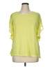 Worthington 100% Polyester Yellow Short Sleeve Top Size XL - photo 1