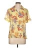 Notations 100% Polyester Floral Yellow Short Sleeve Blouse Size L - photo 1