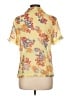 Notations 100% Polyester Floral Yellow Short Sleeve Blouse Size L - photo 2