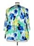 Ninety 100% Polyester Blue 3/4 Sleeve Blouse Size 2X - photo 2