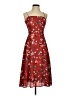 Hutch 100% Polyester Floral Red Brown Cocktail Dress Size 0 - photo 1