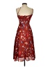 Hutch 100% Polyester Floral Red Brown Cocktail Dress Size 0 - photo 2
