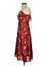 Hutch 100% Polyester Floral Red Brown Cocktail Dress Size 0 - photo 5