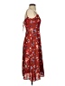 Hutch 100% Polyester Floral Red Brown Cocktail Dress Size 0 - photo 4
