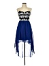 Unbranded 100% Polyester Graphic Blue Cocktail Dress Size L - photo 1