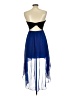 Unbranded 100% Polyester Graphic Blue Cocktail Dress Size L - photo 2