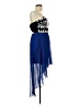 Unbranded 100% Polyester Graphic Blue Cocktail Dress Size L - photo 4