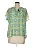 Sunny Leigh 100% Polyester Teal Short Sleeve Blouse Size M - photo 1