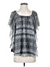 Cato 100% Polyester Gray Short Sleeve Blouse Size S - photo 1