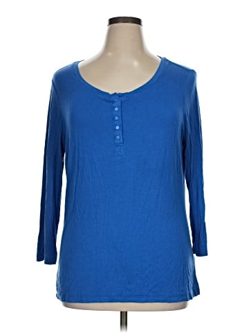 Laura Ashley Long Sleeve Henley (view 1)