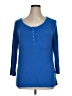 Laura Ashley Blue Long Sleeve Henley Size XL - photo 1