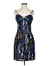 Scala 100% Silk Stars Blue Cocktail Dress Size 2 - photo 1